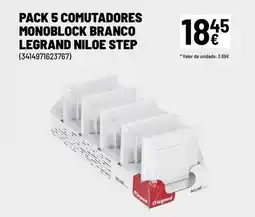 Brico Depôt Pack 5 comutadores monoblock branco legrand niloe step promoção