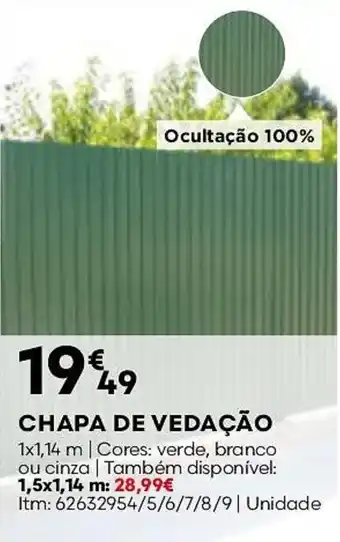 Bricomarché Chapa de vedação promoção