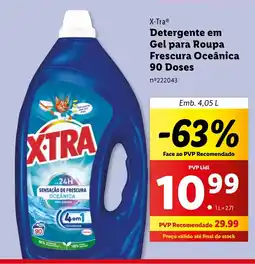 Lidl X-Tra Detergente em Gel para Roupa Frescura Oceânica 90 Doses promoção
