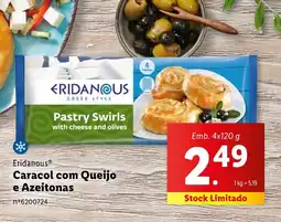 Lidl Eridanous Caracol com Queijo e Azeitonas promoção