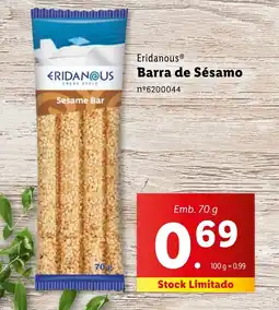 Lidl Eridanous Barra de Sésamo promoção