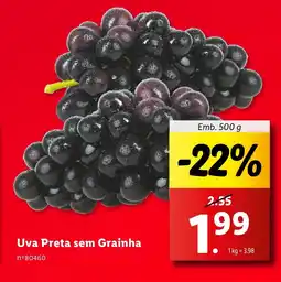 Lidl Uva Preta sem Grainha promoção