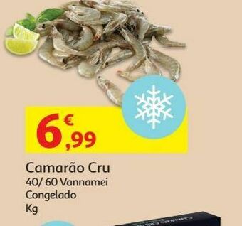 Auchan Camarão cru congelado 40/60:vannamei kg de peso liquido # promoção