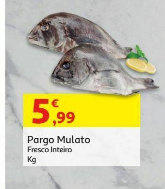 Auchan Pargo mulato:fresco inteiro kg promoção