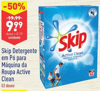 Skip Detergente em Pó para Máquina da Roupa Active Clean 52 Doses