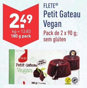 ALDI Flete Petit Gateau Vegan 2x90g promoção