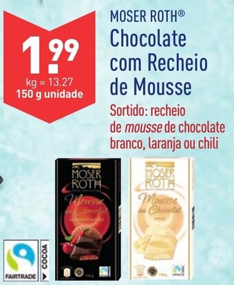 ALDI Moser Roth Chocolate com Recheio de Mousse 150g promoção