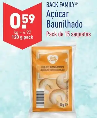ALDI Back Family Açúcar Baunilhado 120g promoção