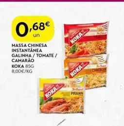 Spar Massa chinesa instantânea galinha / tomate / camarão koka promoção