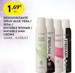 Spar Desodorizante spray aloe vera / seda / invisible woman / invisible man crowe promoção