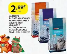 Spar Alimento p/ gato adulto boi frango legumes / adulto atum legumes / estéril frango cereais legumes spar promoção