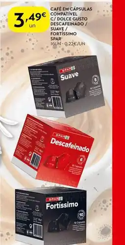 Spar Café em cápsulas compatível c/ dolce gusto descafeinado / suave/ fortíssimo spar promoção