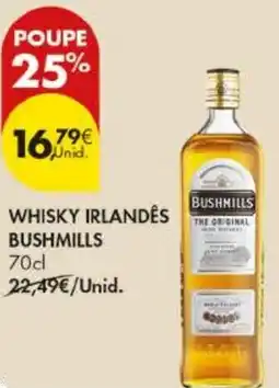 Pingo Doce Whisky irlandés bushmills promoção