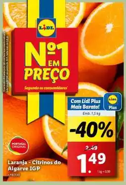 Lidl Laranja - Citrinos do Algarve IGP promoção