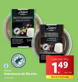 Lidl Deluxe Sobremesa de Ricotta promoção