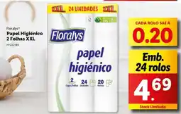 Lidl Floralys Papel Higiénico 2 Folhas XXL promoção
