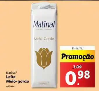 Lidl Matinal Leite Meio-gordo promoção