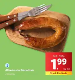 Lidl Alheira de Bacalhau promoção