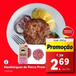 Lidl Hambúrguer de Porco Preto promoção