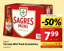 Lidl Sagres Cerveja Mini Pack Económico promoção