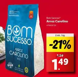 Lidl Bom Sucesso Arroz Carolino promoção