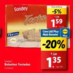 Lidl Sondey Bolachas Tostadas promoção