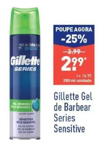 ALDI Gillette Gel de Barbear Series Sensitive promoção