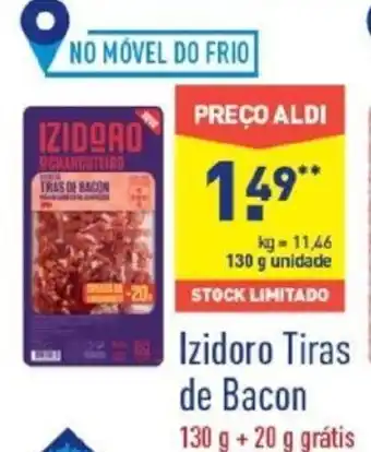 ALDI Izidoro Tiras de Bacon 130g promoção