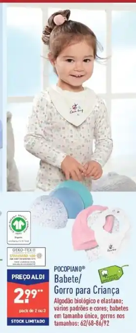 ALDI Pocopiano Babete/Gorro para Criança promoção