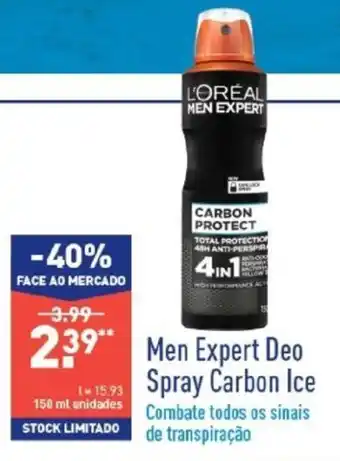 ALDI Men Expert Deo Spray Carbon Ice 150ml promoção