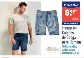 ALDI Straight Up Calçoes de Ganga para Homem 48-54 promoção
