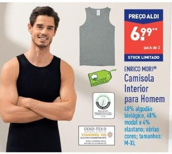 ALDI Enrico Mori Camisola Interior para Homem M-XL promoção