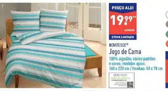 ALDI Novitesse Jogo de Cama 160x220cm / 50x70cm promoção