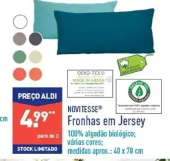 ALDI Novitesse Fronhas em Jersey 40x70cm promoção