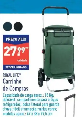 ALDI Royal Life Carrinho de Compras 47x38x99,5cm promoção