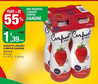 Intermarché Iogurte Líquido Corpos Danone 4x155g promoção