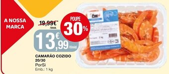 Camarão Cozido 20/30 PorSi 1kg