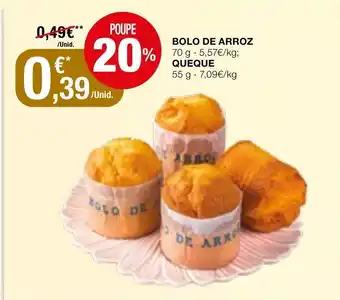 Intermarché Bolo de Arroz 70g/Queque 55g promoção