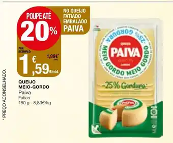 Intermarché Queijo Meio-Gordo Paiva 180g promoção