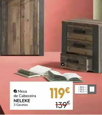 Conforama Mesa de cabeceira neleke promoção
