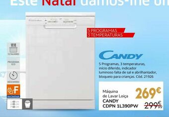 Conforama Maquina de lavar loica candy promoção