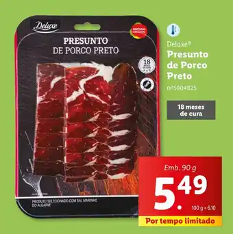 Lidl Deluxe Presunto de Porco Preto promoção