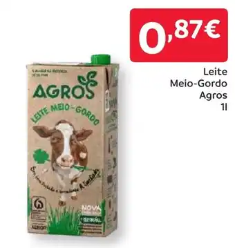 Amanhecer Leite Meio-Gordo Agros promoção
