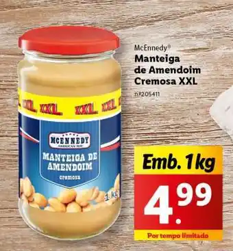 Lidl McEnnedy Manteiga de Amendoim Cremosa XXL promoção