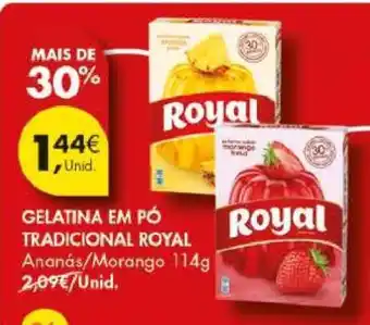 Pingo Doce Gelatina em Pó Tradicional Royal promoção