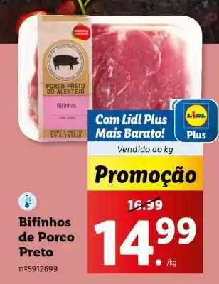 Lidl Bifinhos de Porco Preto promoção