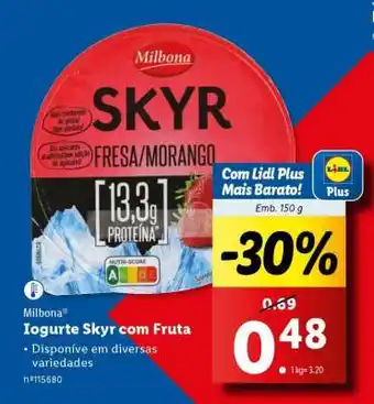 Lidl Milbona Iogurte Skyr com Fruta promoção