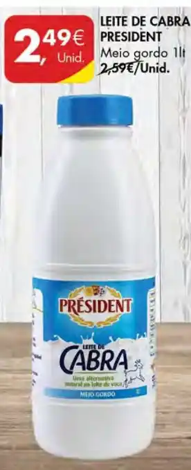 Pingo Doce LEITE DE CABRA PRESIDENT promoção