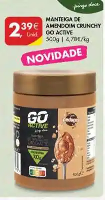 Pingo Doce Manteiga de Amendoim Crunchy Go Active promoção