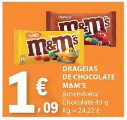 E.Leclerc DRAGEIAS DE CHOCOLATE M&M'S promoção